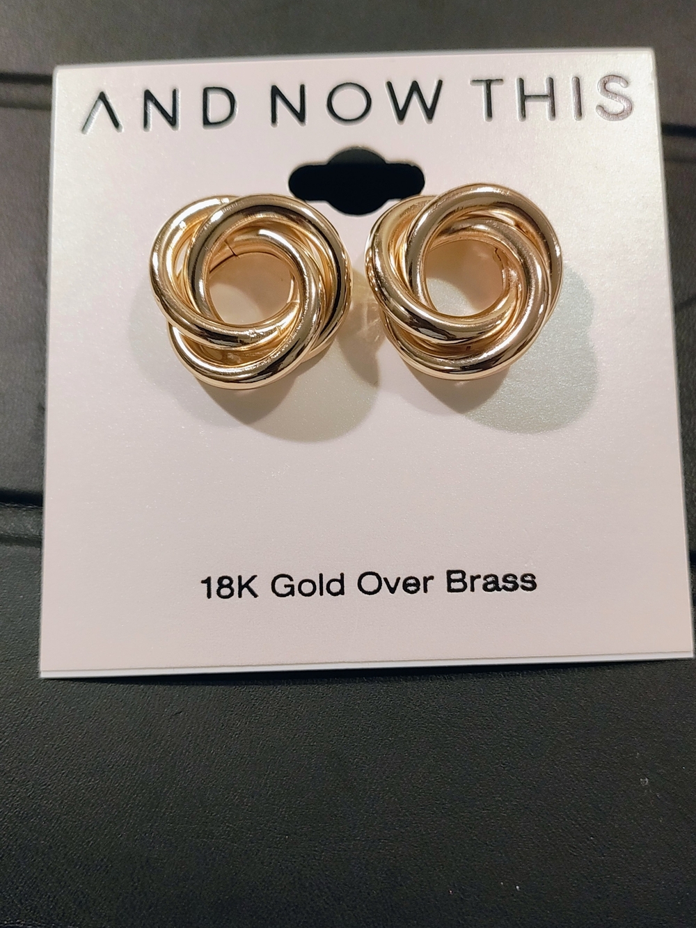 And Now This Gold Knot Stud Earrings - 18K Gold Over Brass